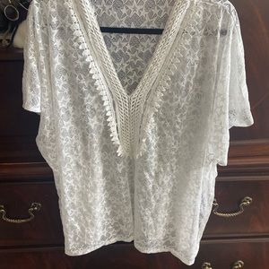 White Lace Swim Coverup